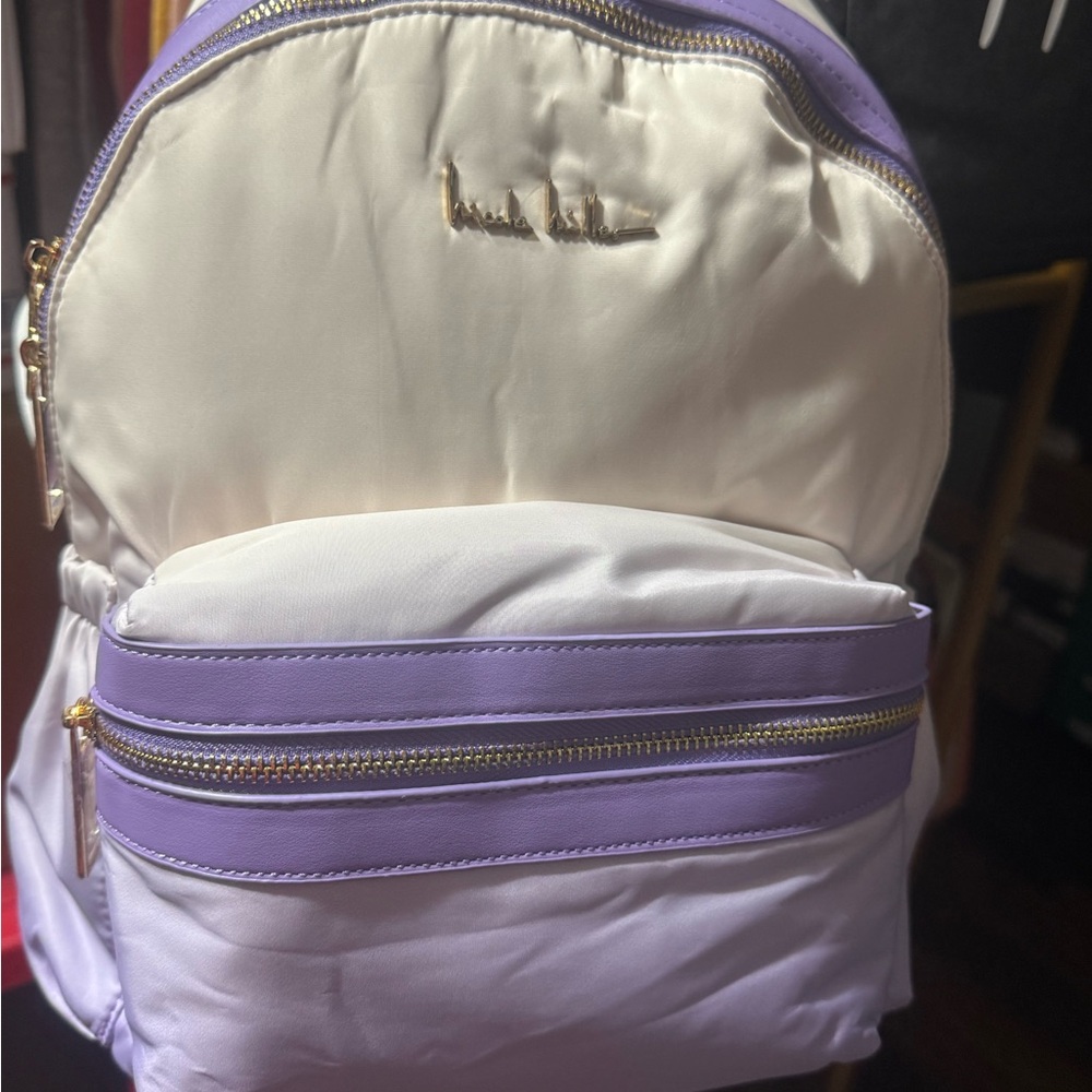 Nicole Miller Ombré Cream and Purple Backpack